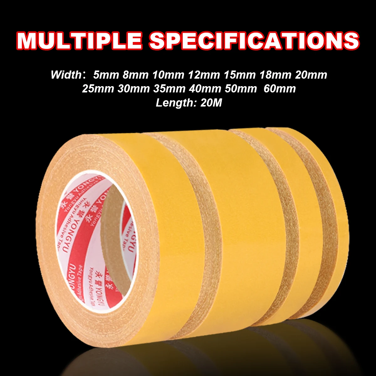 20 meter high viscosity high tensile strength mesh glass fiber double-sided tape multi-purpose household tool