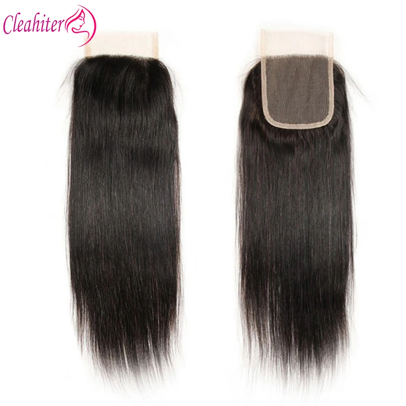 22 Inch Human Hair 4x4 Transparent Lace Closure Raw Indian Hair Free Part Natural Color Pre-Plucked With Baby Hair Full End