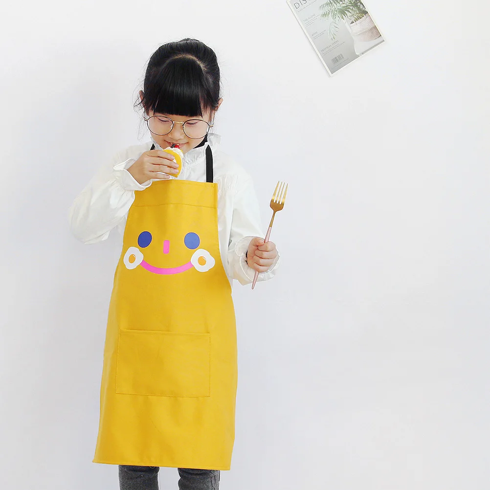 

Adjustable Chef Kitchen Apron with Pocket Parent-child Apron Draw Smock for Adults Kids Home Cooking (Big Eyes Pattern, L Size,