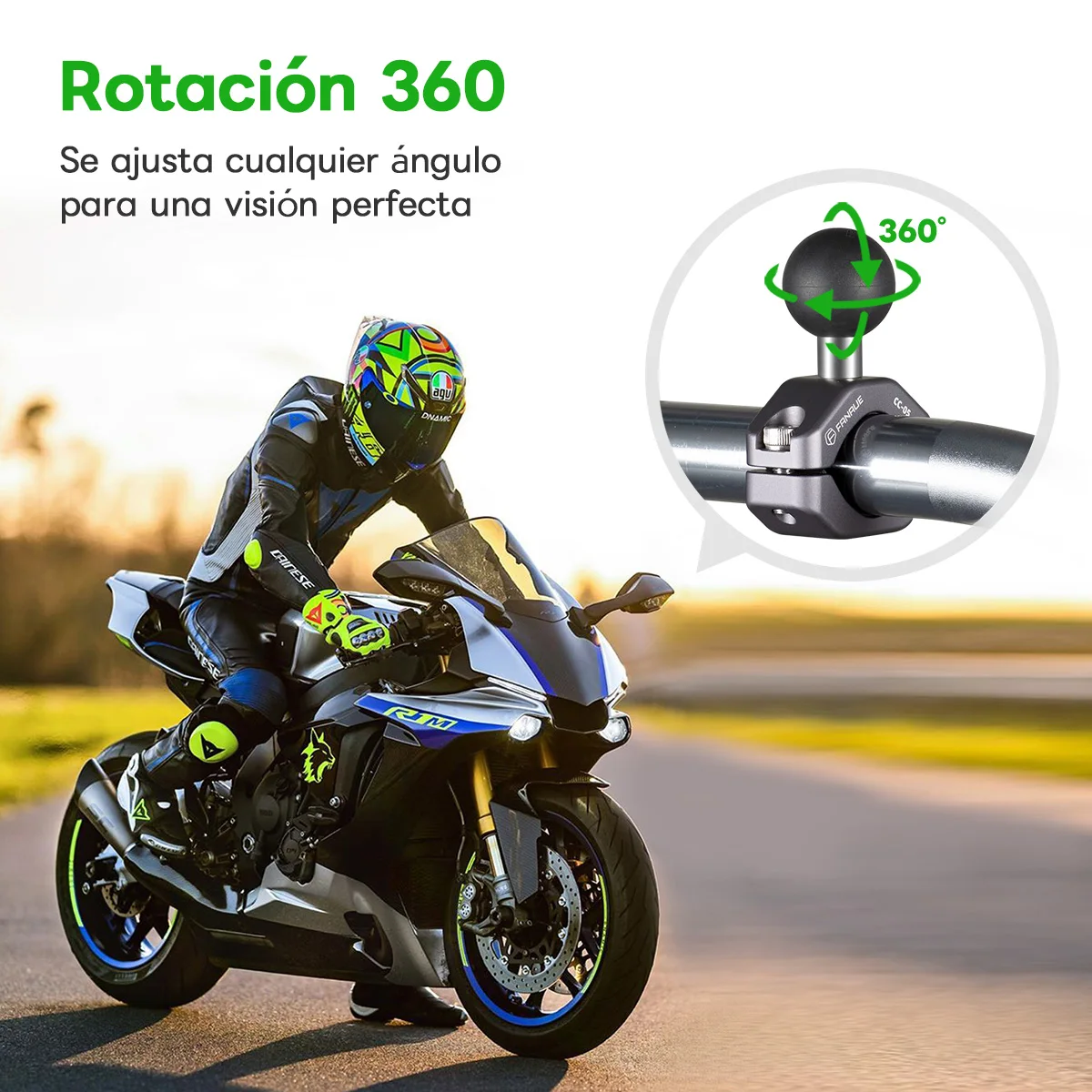 FANAUE Motorrad-Lenker-Handyhalterung aus Aluminiumlegierung 25mm/20mm/17mm Kugelkopf-Verlängerungsbasis ist stabil und rutschfest. – Detail 5