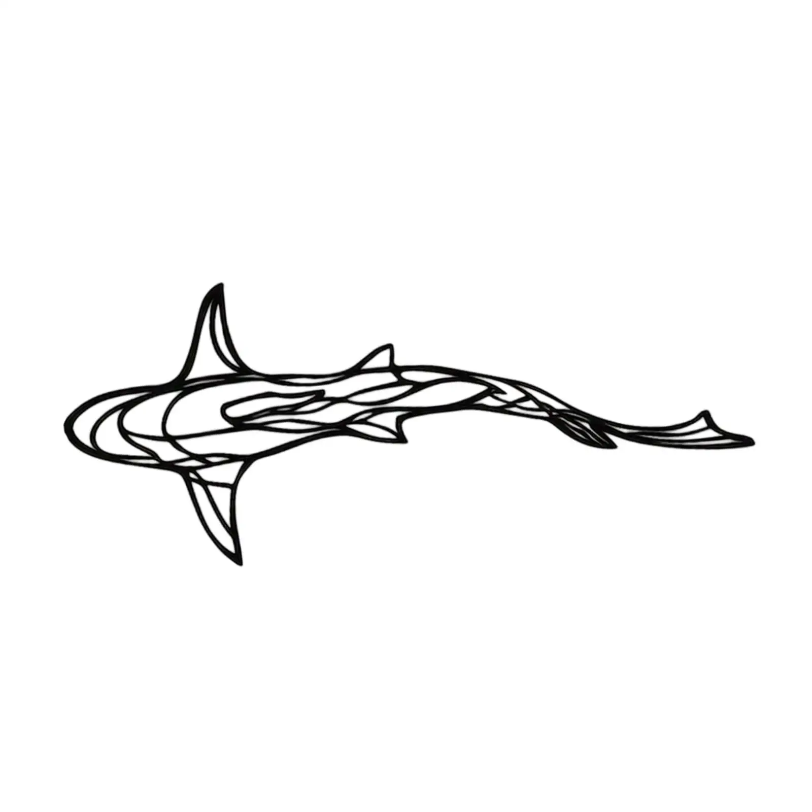 Metal Wall Sculpture Black Fish Decor Modern Art Wall Sculptures for Living Room Bedroom Aquarium
