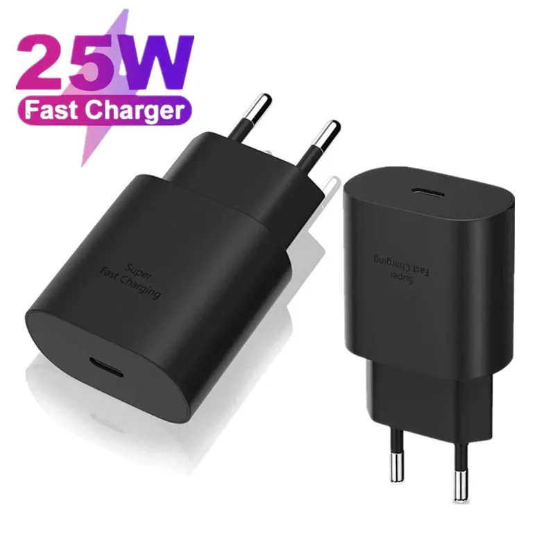 For Samsung Galaxy S20 S21 S22 S23 Ultra Note 20 Super Fast Charger 25W USB C PD Wall Power Adapter With Type C CABLE