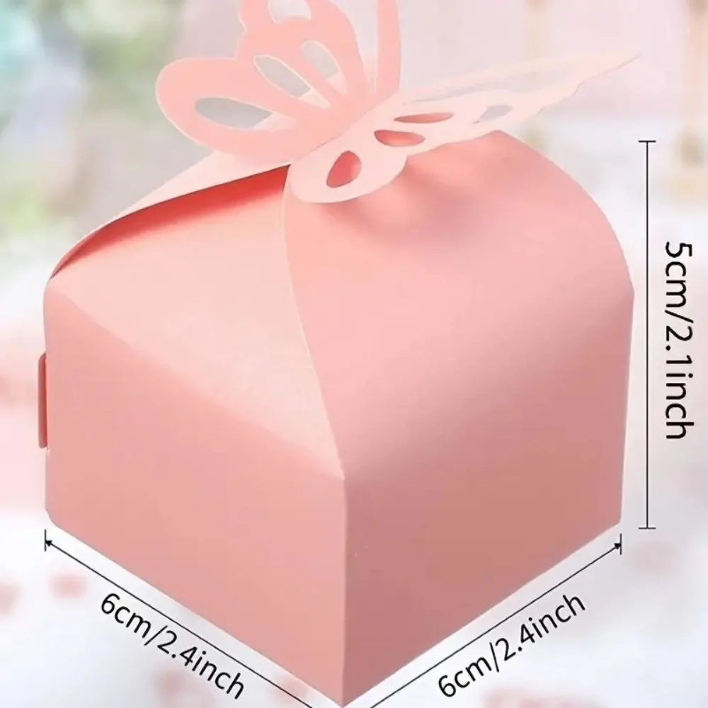50pcs Pink Butterfly Favor Boxes Small Size 3D Design Butterfly Candy Boxes Elegant Butterfly Present Boxes Party Favors view 6