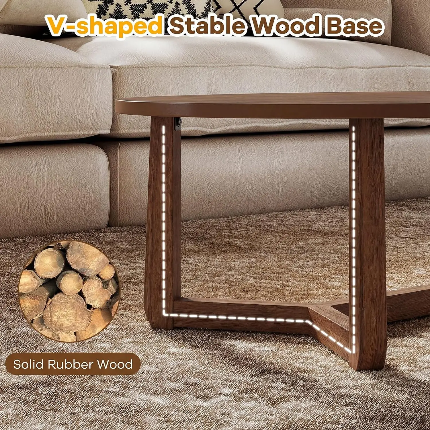 Oval Coffee Table, Wooden Cent - огляд і ціна Coffee Tea Lounge