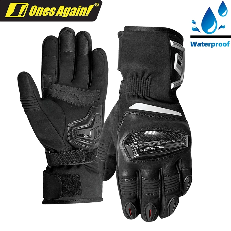 Ones Again Motorcycle Gloves Winter Warm Waterproof Windproof Protective Gloves Waterproof Guantes Moto Luvas