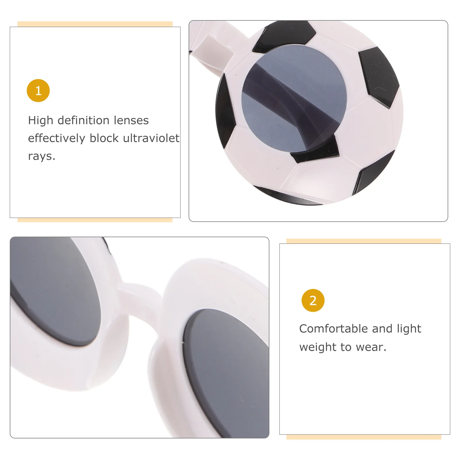 2pcs Soccer Ball Style Party Glasses Lightweight Portable Football Eyewear Props For Game Day Decorative Novelty