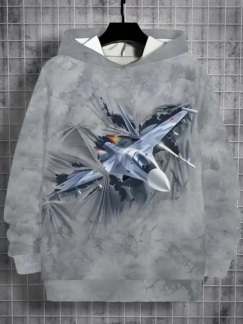 سترة بقلنسوة جديدة مريحة للأطفال لخريف 2025 مطبوعة ثلاثية الأبعاد ملابس رياضية غير رسمية للاستخدام الخارجي