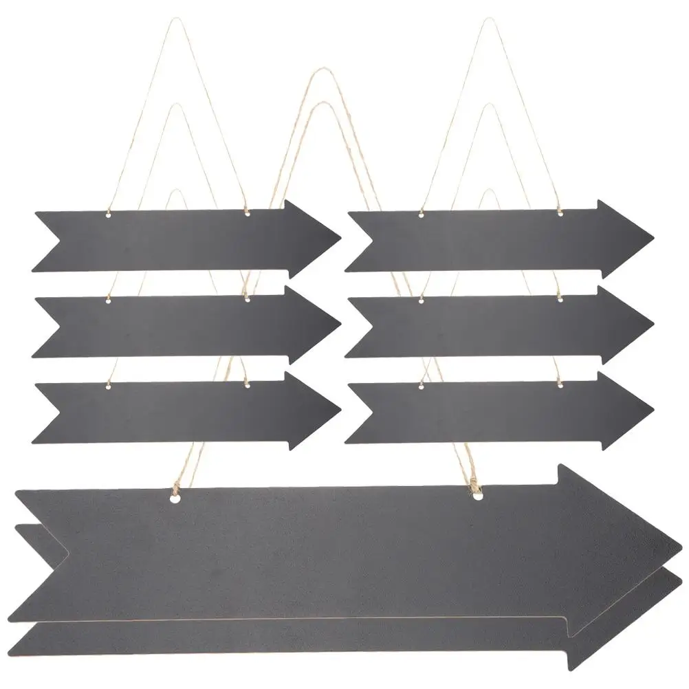 

8 Pcs Arrow Sign Mini Chalkboard Signs Reserved Large Black Blank Direction Wooden Arrows Food