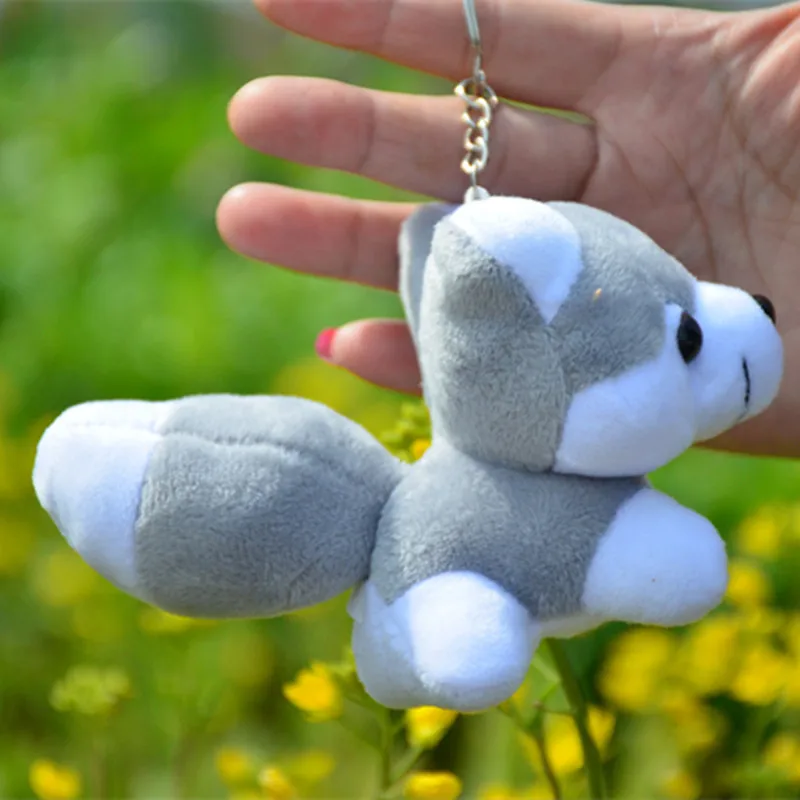 1PC Criativo Bonito Husky Plush Pendant Doll Mini Kawaii Dog Doll Chaveiro Menina Saco Charm Doll Crianças Plush Doll Presente