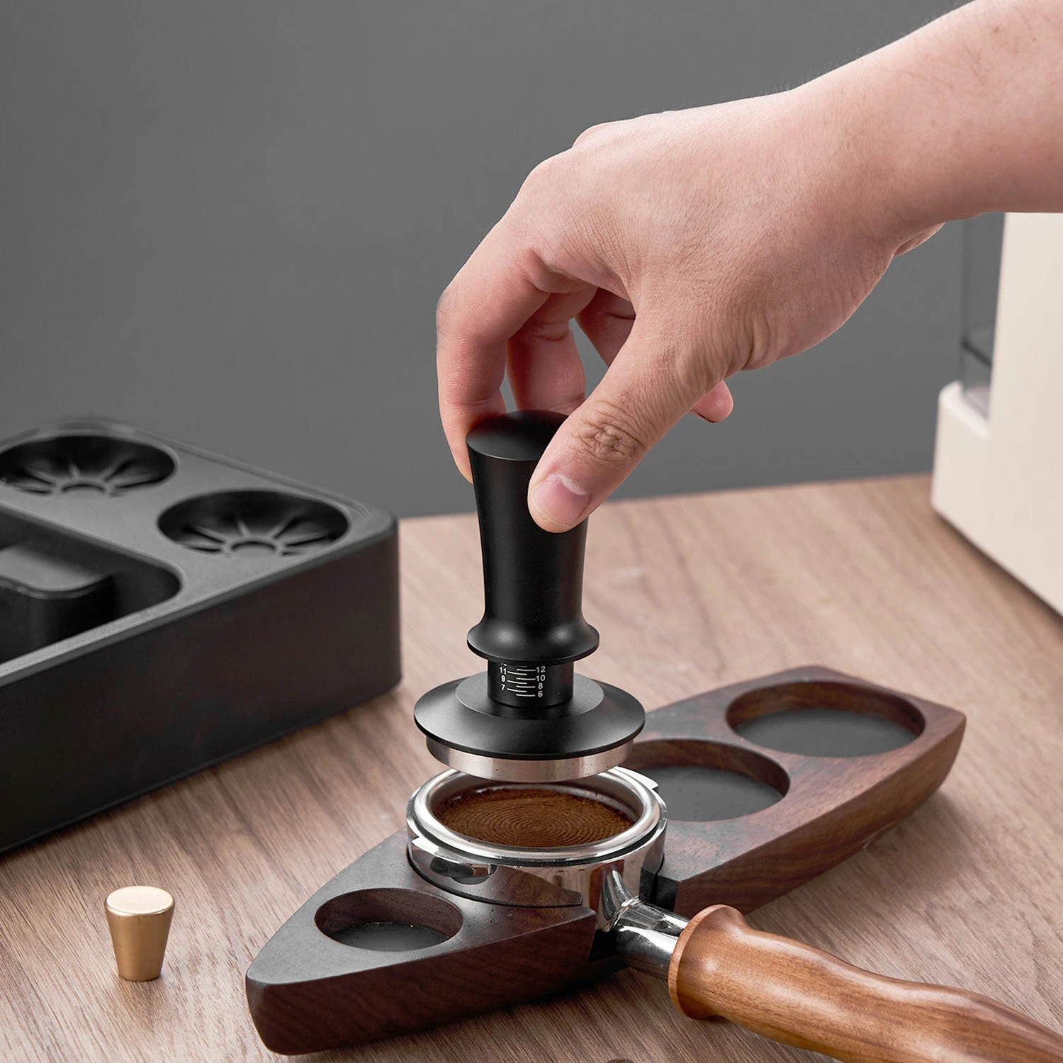 

OANKR Espresso Tamper Double Spring 51/53/58mm Coffee Leveler Tool with Scale Coffee Tamper Professional Barista Accessories