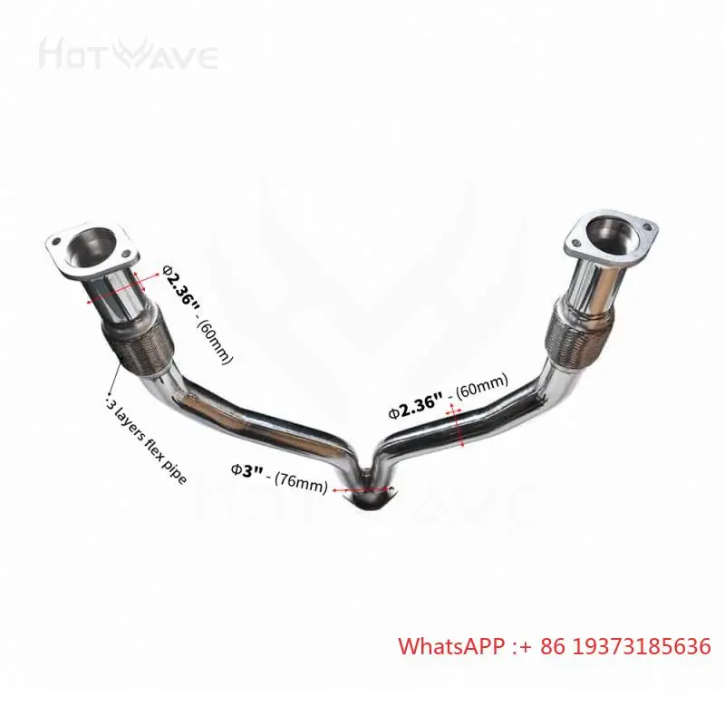 

Performance Racing Straight Pipe X Y-Pipe Downpipe Exhaust Down Pipe for Nissan 370Z Z34 G37 V36 VQ37VHR 08-16