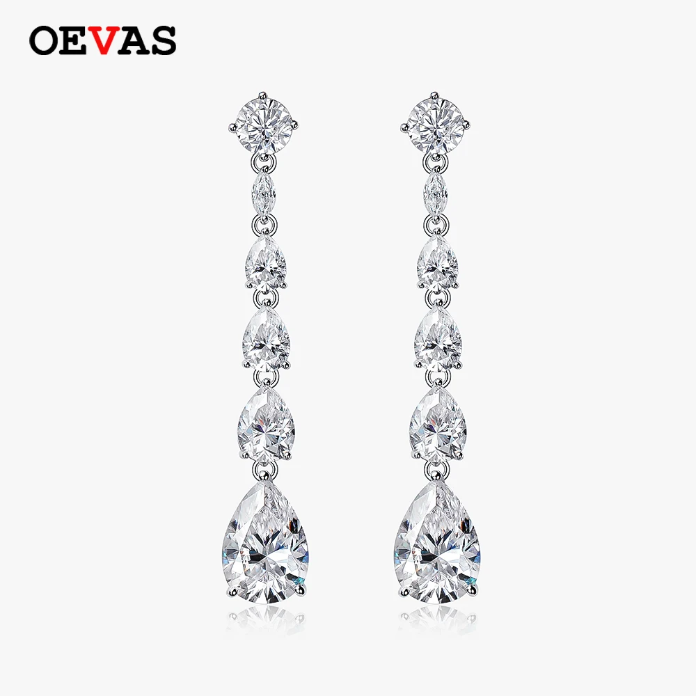 

OEVAS 16.98 Carat D Color Full Moissanite Drop Earrings For Women 100% 925 Sterling Silver Sparkling Wedding Party Fine Jewelry