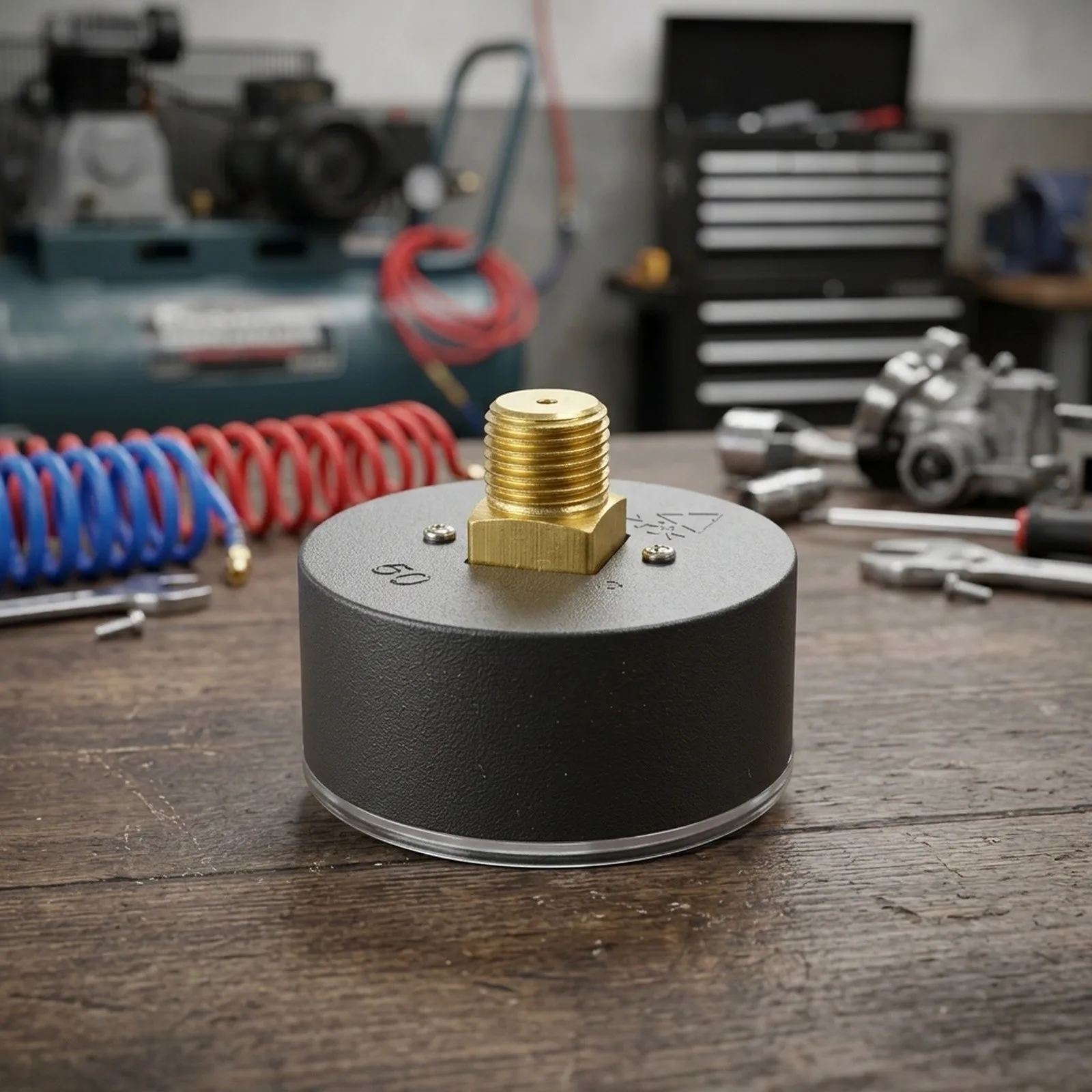 50mm Plastic Cased For Air Pressure Gauge with 1/4 For BSP Thread for For Air Compressor Applications 0 to 180 PSI Capacity