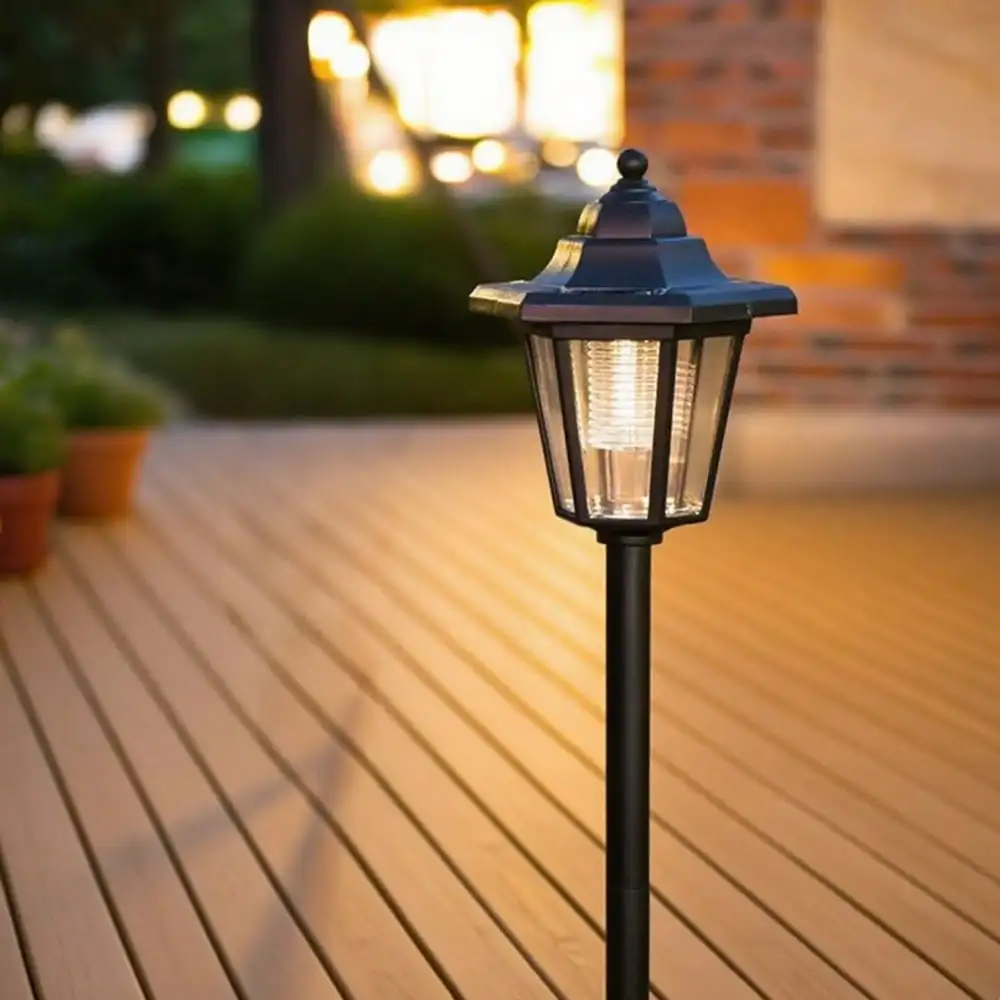 1 Stück Solar-Wegeleuchte: Retro-Sechskant-LED, Schaltersteuerung, 600 mAh Ni-MH, Gartengebrauch im Freien