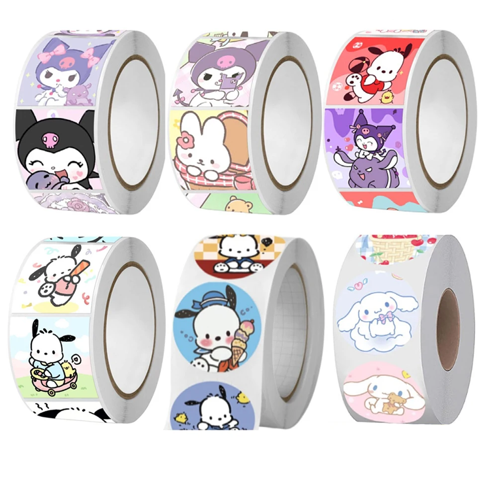 500pcs Mix Sanrio Kuromi Cartoon Stickers Anime Cute Hello Kitty Sticker Notebook Luggage Bike Laptop Waterproof Girls Toy Decal