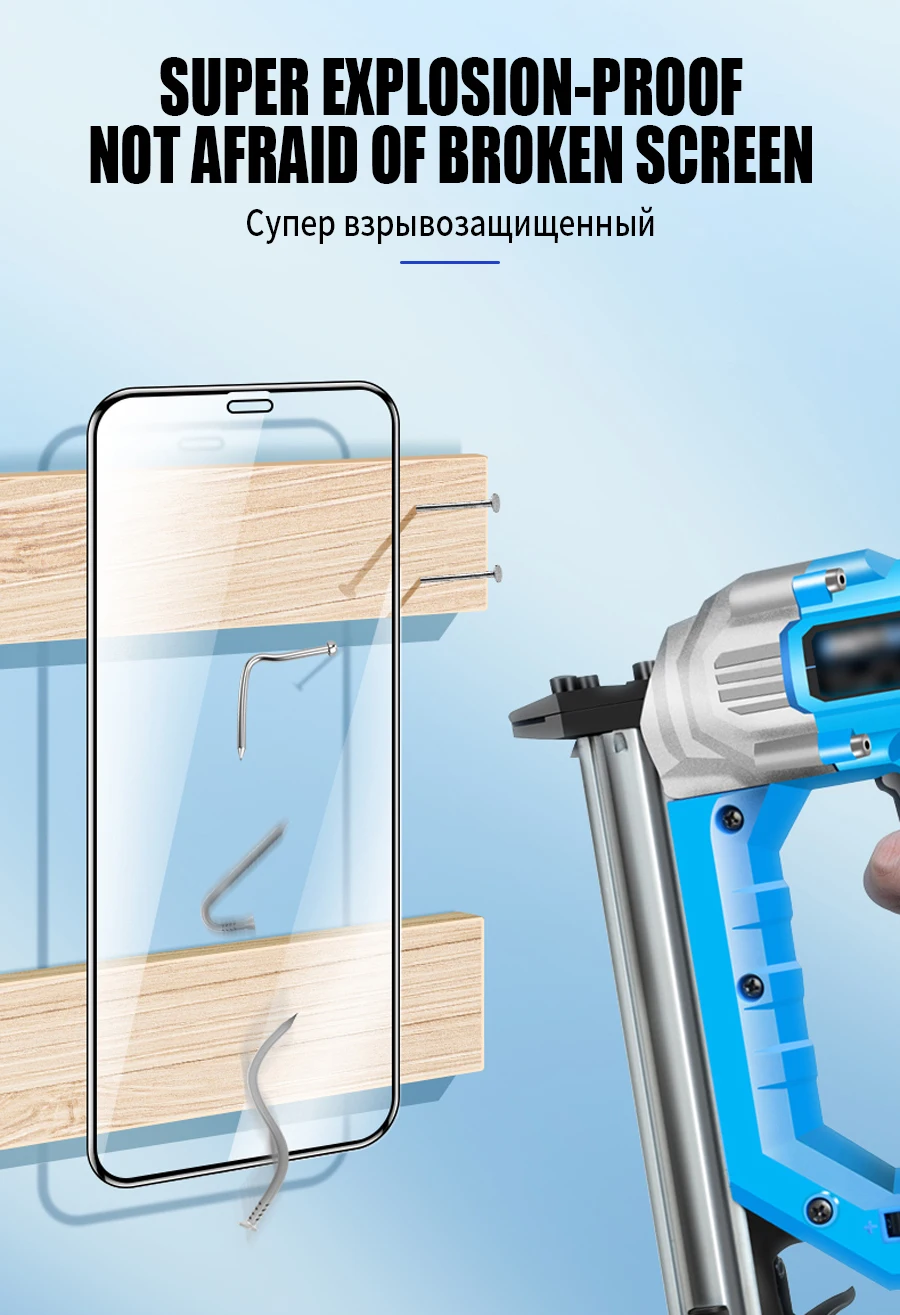 Displayschutzfolie aus gehärtetem Glas für iPhone 16, 15, 14, 13, 12, 11, 18 Pro Max, Schutzglas für iPhone 6, 6S, 7, 8, SE, X, XS, XR, Max. – Detail 4