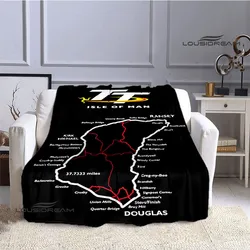 Motorcycle isle of man tt Printed blankets Flannel Warm blanket Soft Cozy Blanket Travel Blankets bed linings Birthday Gift