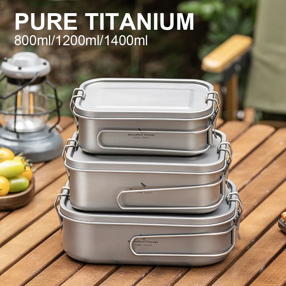

Pure Titanium Square Lunch Box, Portable And Ultra Lightweight Sealed Lunch Box Tableware,Outdoor Camping And Travel,A1559