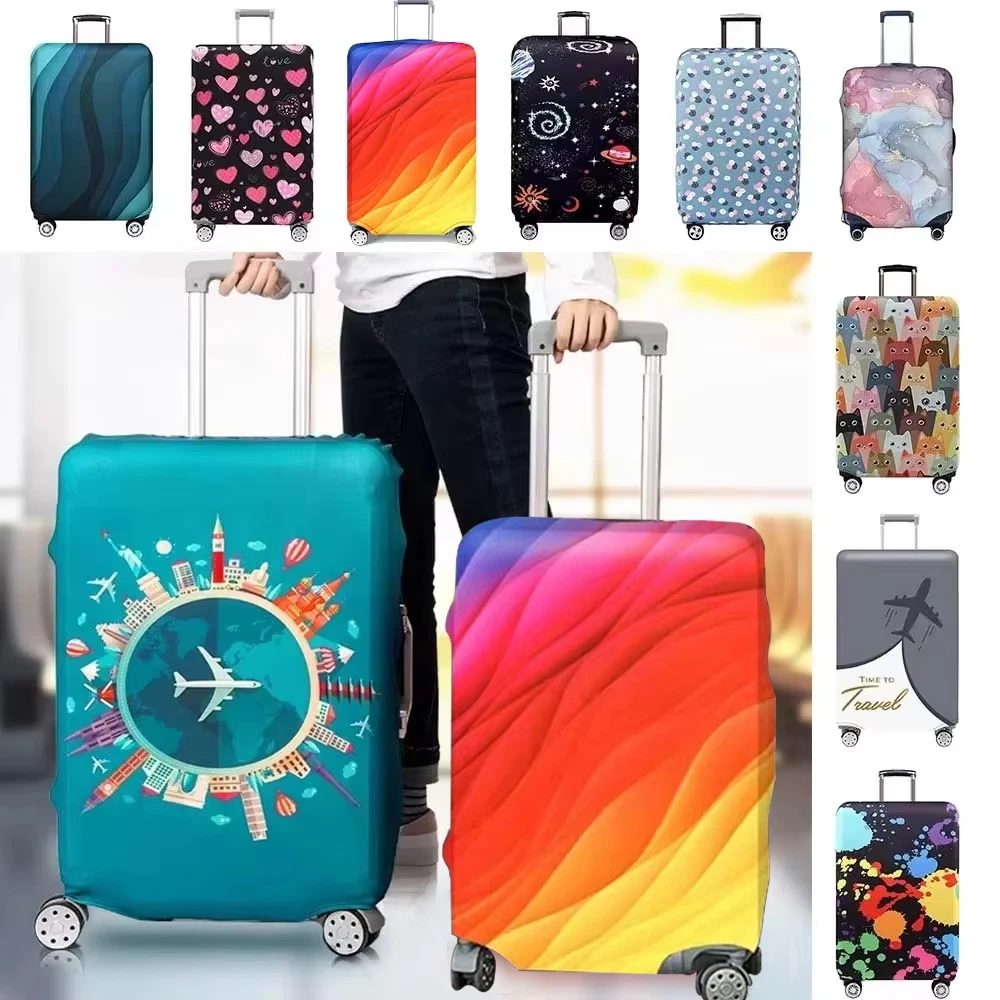 18-32Inch Suitcase Cover Elastic Luggage Cover Full Body Print Anti-Scratch Suitcase Protective Case Trolley Dustproof Cover