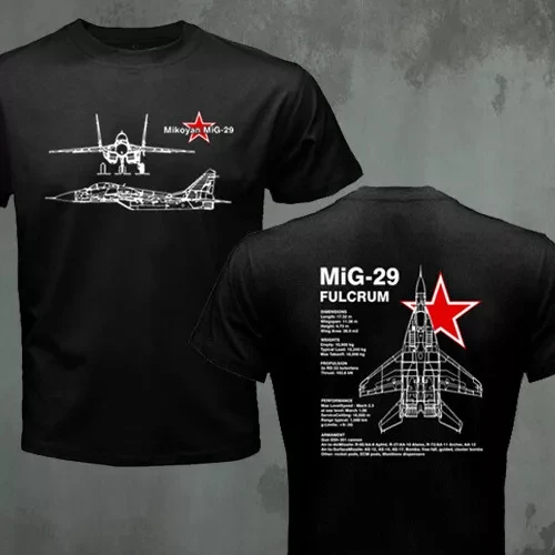 

Футболка Mikoyan Mig-29 Fulcrum Russian Air Force Jet Fighter, элитный роскошный топ для мужчин и женщин Y2k