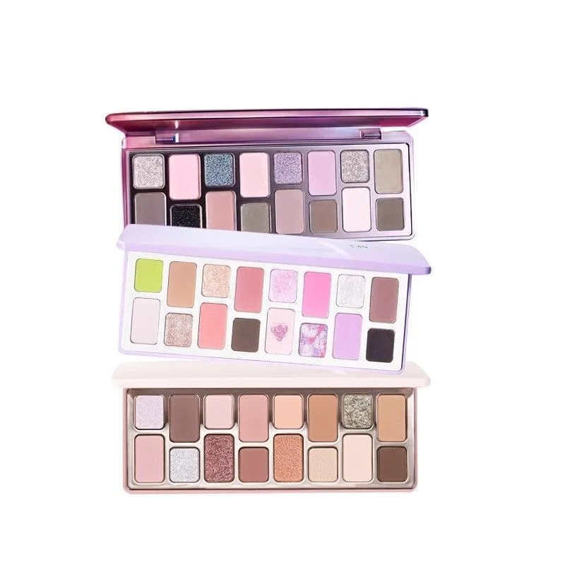 Chéeryep 16-Farben-Lidschattenplatte, Make-up, glitzernde Lidschatten-Palette, tägliches Make-up, neues mehrfarbiges, mattes, schimmerndes Finish, 1 Paar