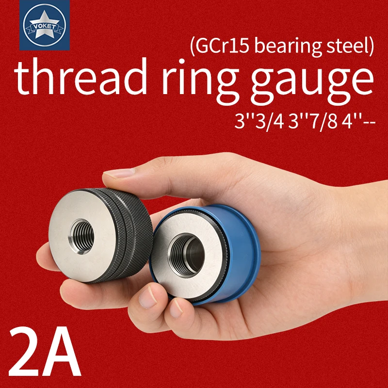 VOKET TAPS 1SET(1*GO+1*NOGO) 2A  3''3/4 3''7/8 4''-- UN/UNC American Standard Fine Thread Ring Gauge Measure Tool