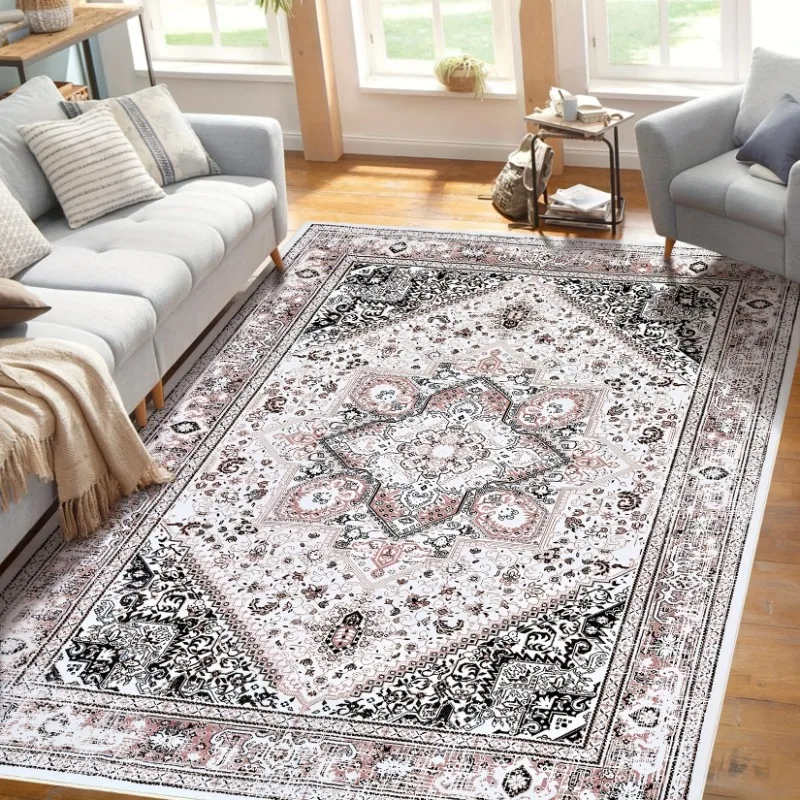 

Retro Persian Ethnic Carpets Turkish Rugs for Living Room Bedside Bedroom Vintage Floor Mats Entrance Doormat Carpet Large Rug