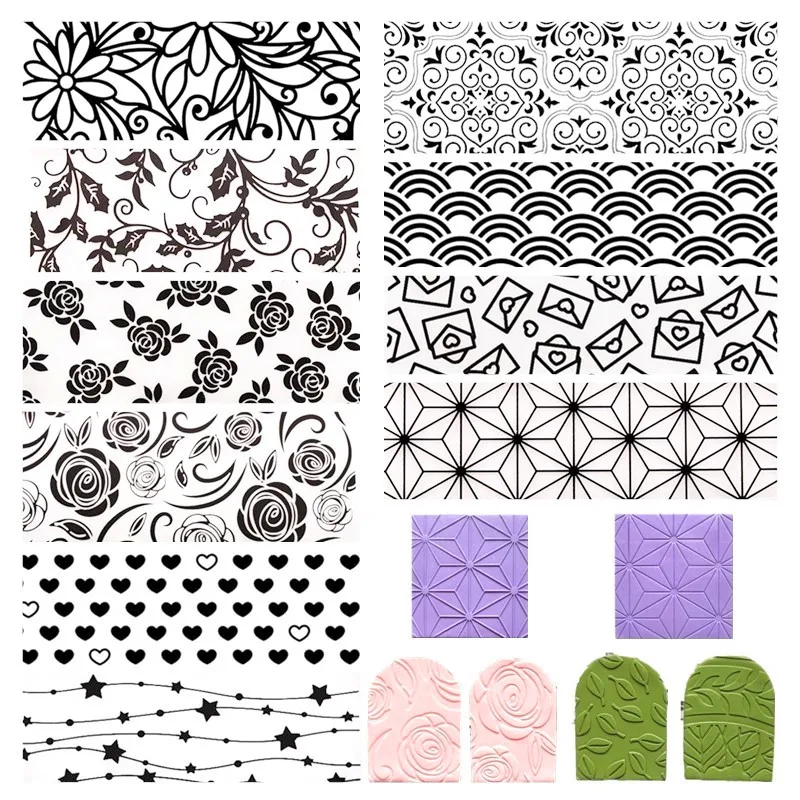 Snasan 5,9x5,9 Zoll konkave konvexe Präge form für weiche Keramik Polymer Clay DIY Ohrringe machen