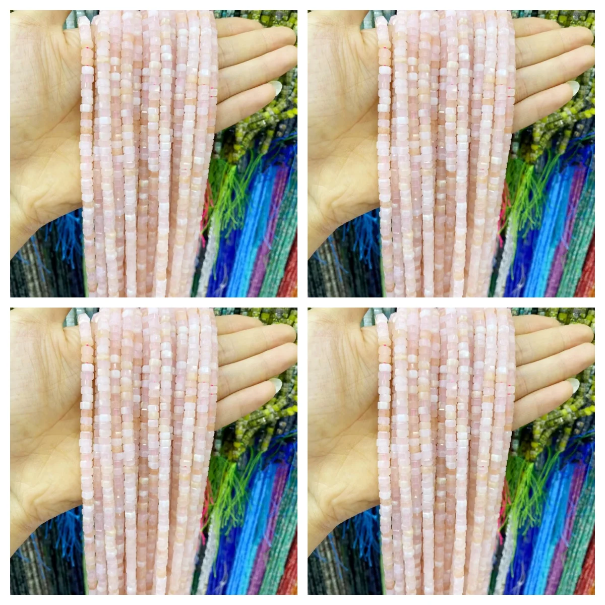 3x6m Natural Stone Beads Faceted round Loose Spacer Bronzite Green Aventurine Jasper for DIY Bracelet Jewelry Making