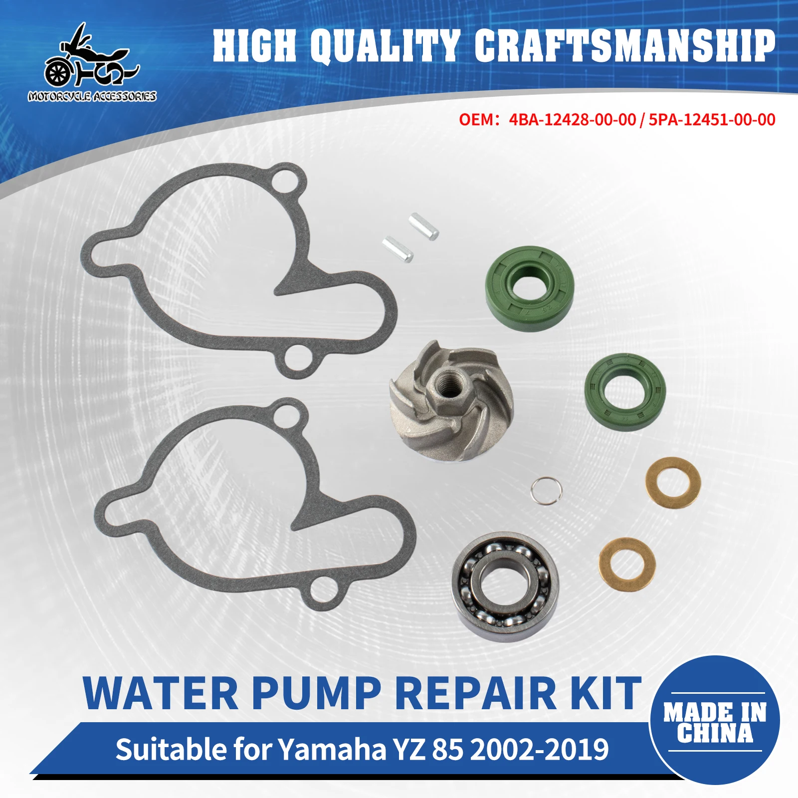 

SJ Motorcycle Accessories 4BA-12428-00-00 Water Pump Repair Kit For Yamaha YZ85 YZ 85 2002 - 2019