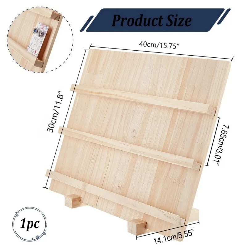 1Set Wood Earring Display Stands 3 Layers Jewelry Earring Display Holder Wood Earring Card Holder Photos Business Card Holder