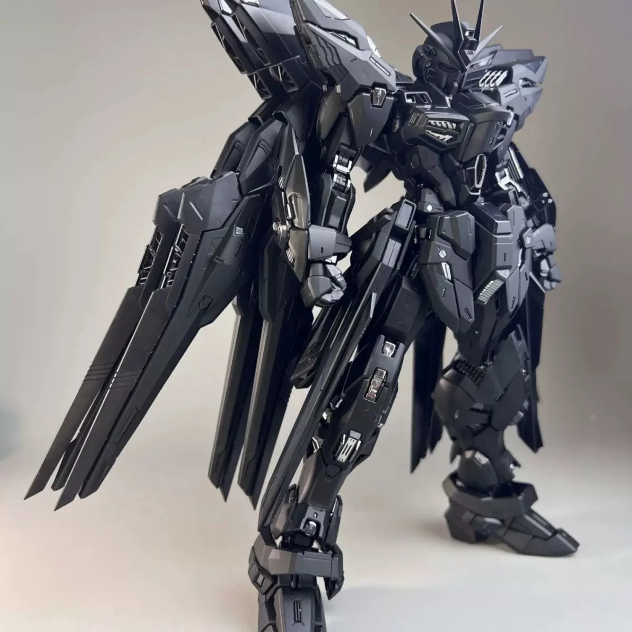 Mgex Seed Destiny Strike Freedom Midnight Coating 1/100 Assembly Statue Model Figurine Mecha Robot Collection Gift Kids Toy