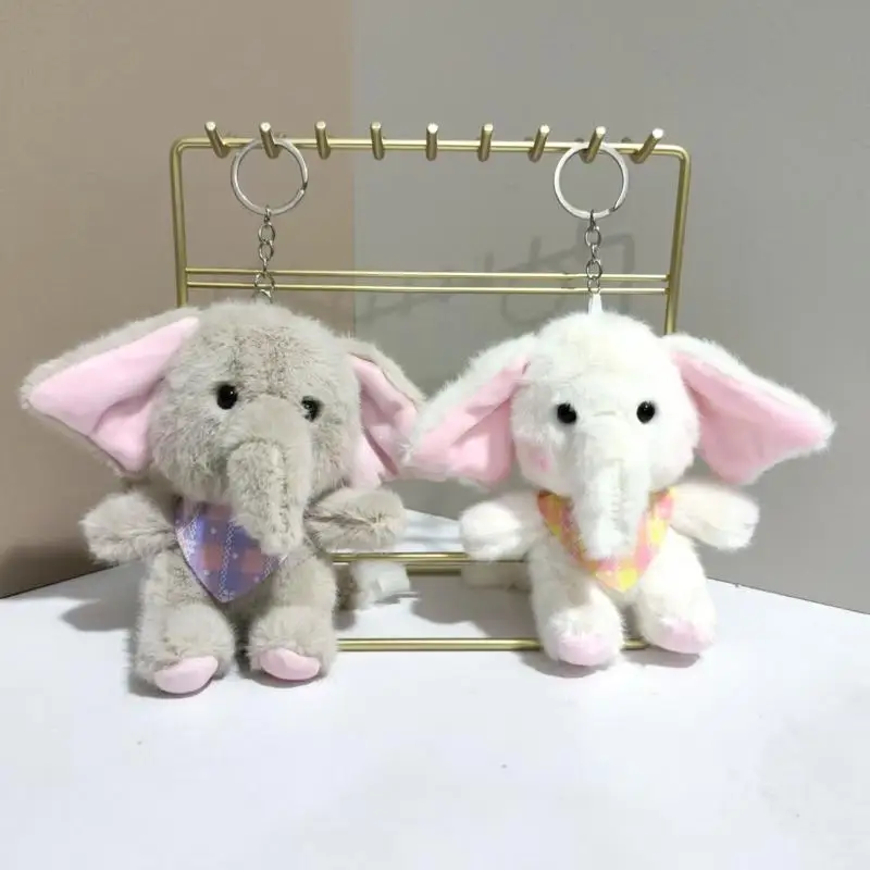 1 szt. Breloczek Zabawka Kreskówkowy Słoń Pluszowa Lalka Brelok Miękki Pluszowy Uchwyt na Klucze Zawieszka do Torby Uroczy Słoń Ozdoba do Plecaka