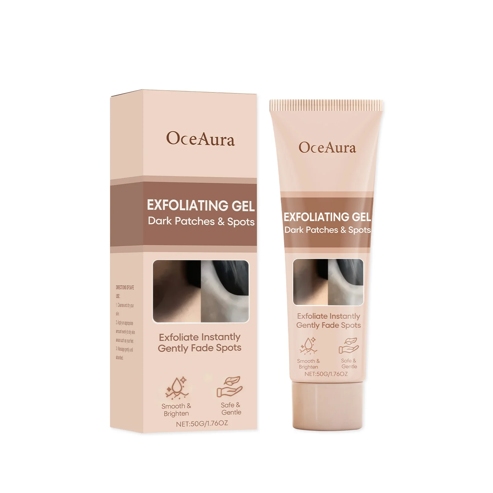 

Отшелушивающий гель для лица и тела OceAura, выцветает темные пятна и патчи, нежный мгновенный отшелушивающий, увлажняющий, освежающий уход за кожей