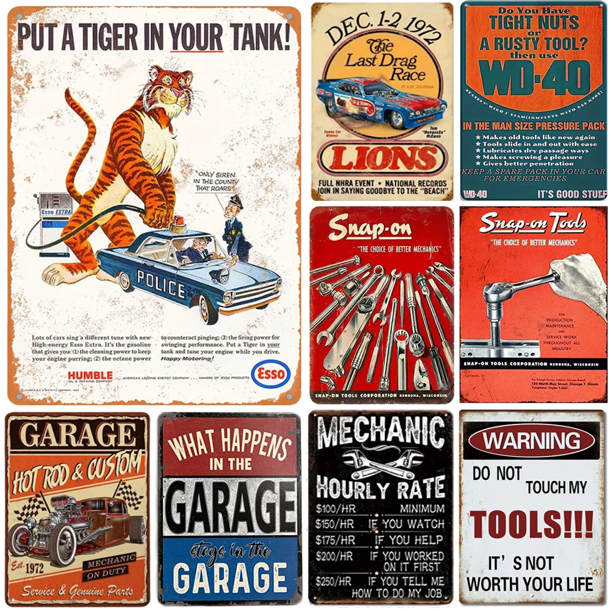 Metal Tin Signs Snap-on Tools Wall Decoration Plaque Vintage Art Poster Iron Painting for Man Cave Home Cafe Garage Club Bar