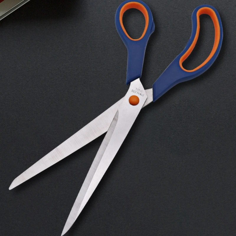 Factory Wholesale 11 Inch Stainless Steel Tailor Scissors, Rubber Handle Household Fabric Cutting Shears for Garment Sewing