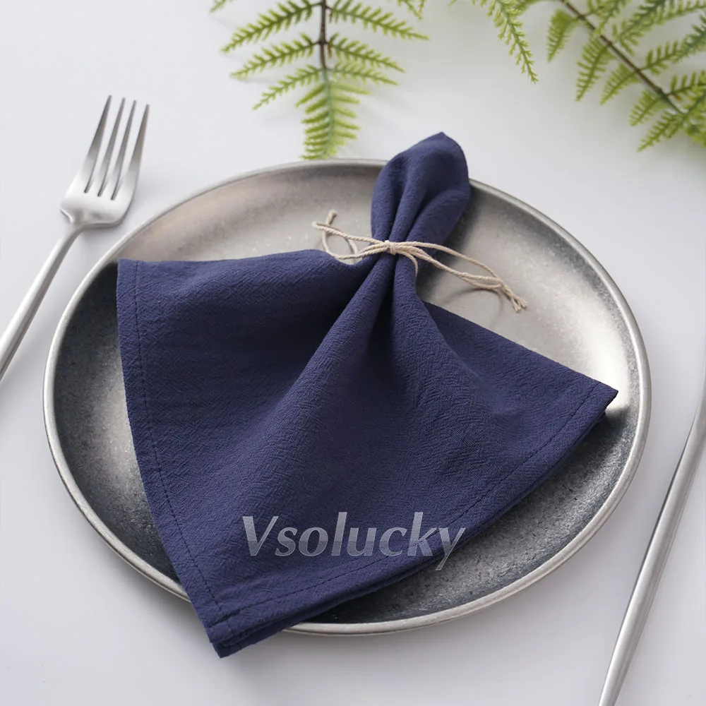 24pcs 40x40cm Napkins Plain Soft Washed Cotton Cloth Tea Towels Place Mats Table Napkin Home Wedding Party Holiday Gatherings