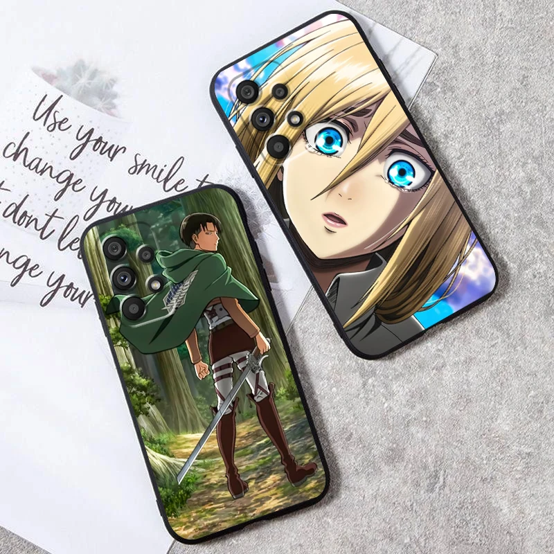 A-Attacks On T-Titan Cartoon For Samsung A53 A52 A33 A32 A51 A71 A21S A13 A73 A50 A22 A23 A03 A72 A54 A12 5G Black Cover