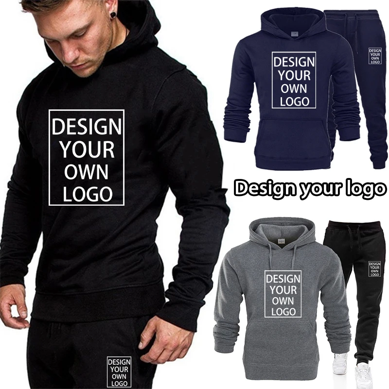 

Customized Men's Sports Suits Fashion Tracksuit Women Hoodies + Pants Two Pieces Sets Running Casual Sweatshirts Sweatpants