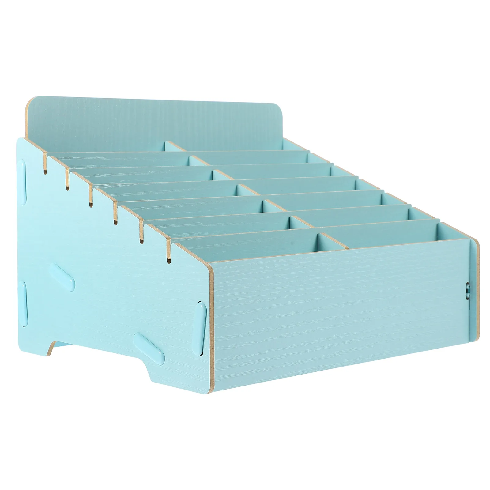 

Wooden Cell Phone Storage Box 14 Compartments Blue Classroom Office Desk Organizer Phone Holder For Home Study