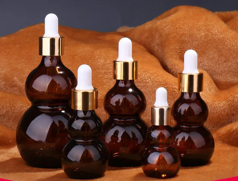 30ml10บรรจุขวดน้ำมันหอมระเหยน้ำเต้าสีน้ำตาลเข้มเกรดสูงบรรจุขวดดรอปเปอร์แก้วขนาด0มล. แบบใหม่