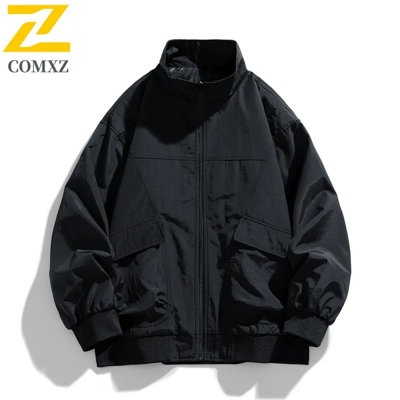 

COMXZ Men Coat Multi-Pocket Solid Color Camping Hiking Outdoor Lightweight Walking Jackets Comfortable Travel Fishing Outerwear