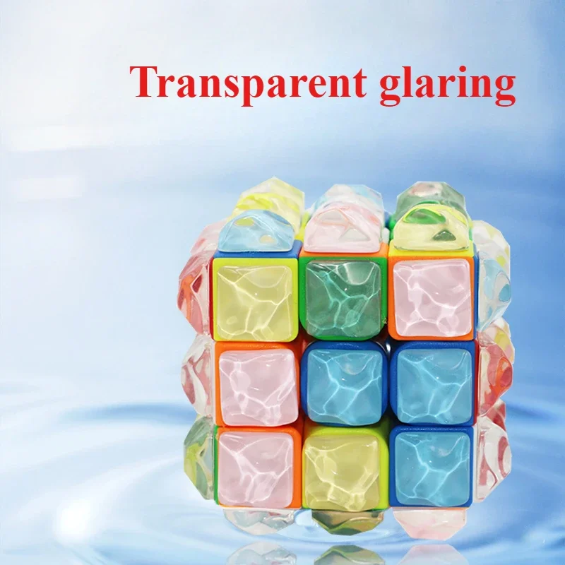 New Water Ripple 3x3 Magic Cube Magnetic 3x3x3 Cube Transparent Magnetic Puzzle Toy for Children