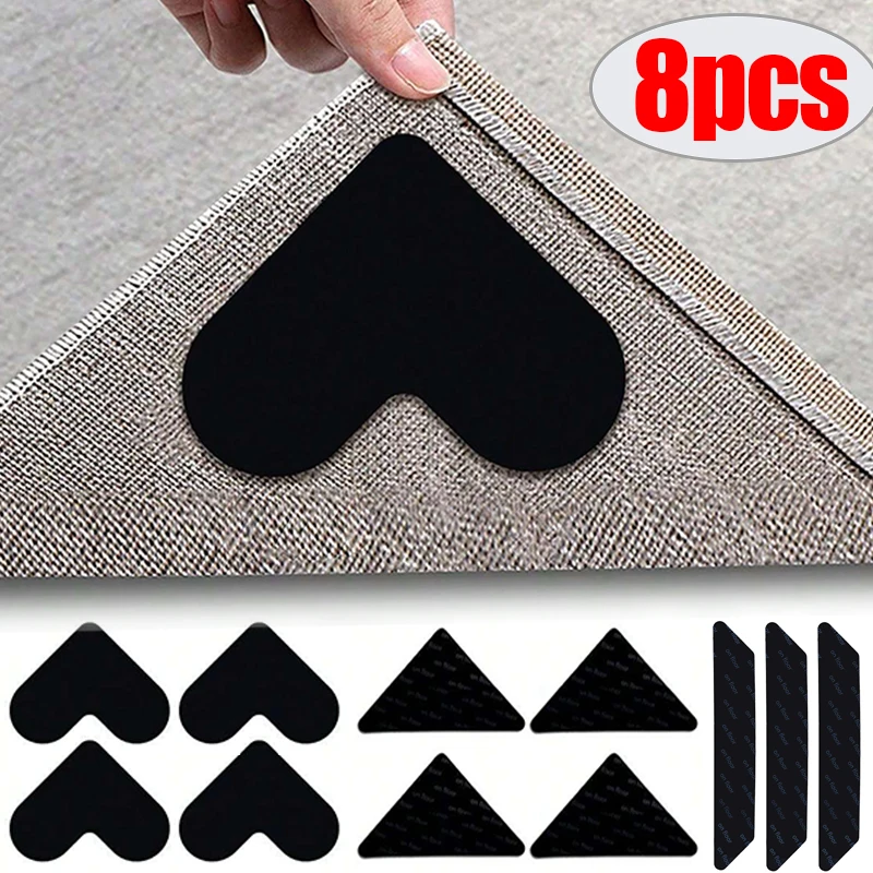 1/8Pcs Self-adhesive Carpet Sofa Fixing Tape Non-slip Sticker Washable Reusable Rug Gripper Household Anti-skid Rubber Mat Tape