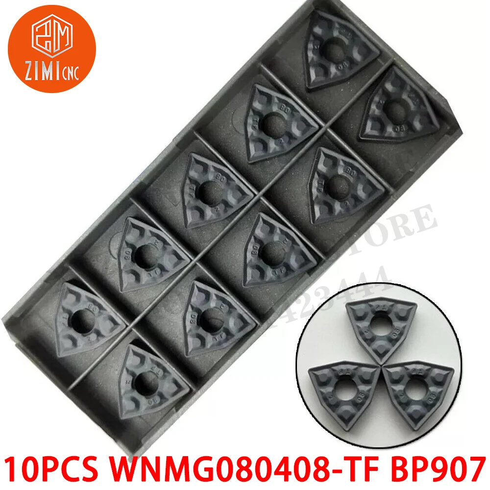 10PC WNMG080408-TF BP907 WNMG 080408 907 Carbide blades turning inserts for steel CNC tools metal lathe mechanical cutting tools