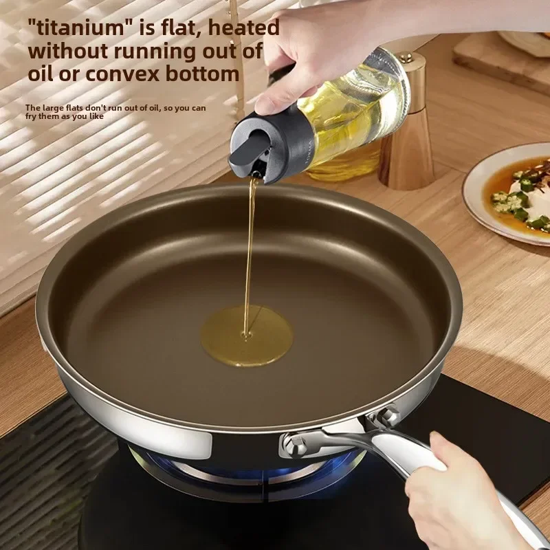 Titanium 316 Stainless Steel Frying Pan - Non-Stick Induction Skillet for Cooking