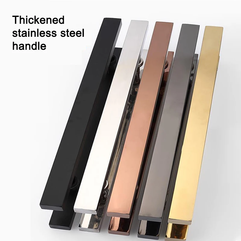 Imagem -03 - Punho de Vidro Tubular Quadrado de Que Move Portas Ferragem Grande Tamanho Interior Maçaneta da Porta para Acessórios para Casa Ferragem Aço Inoxidável