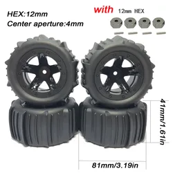 1:16 1:14 4WD Rc Car 4Pcs Snow Sand Tires Anti Slip Rubber for SCY SG116 16103 16101 16102 MJX ZWN WPL Off-road Vehicle Wltoys
