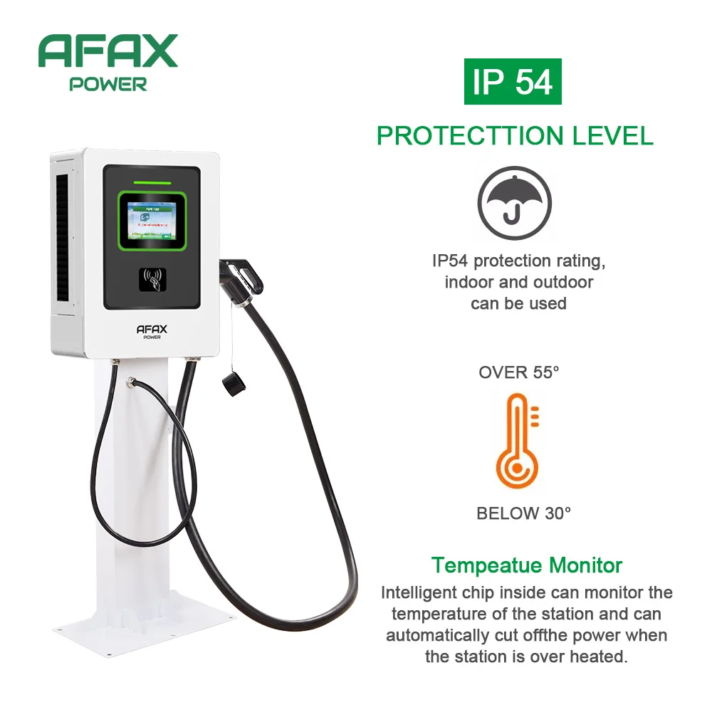 AFAX 30KW 40KW Electric Vehicle EV DC Fast Charging Station CCS2 CCS1 GBT CHADEMO Wall Mounted Intelligent Electric Car Charger