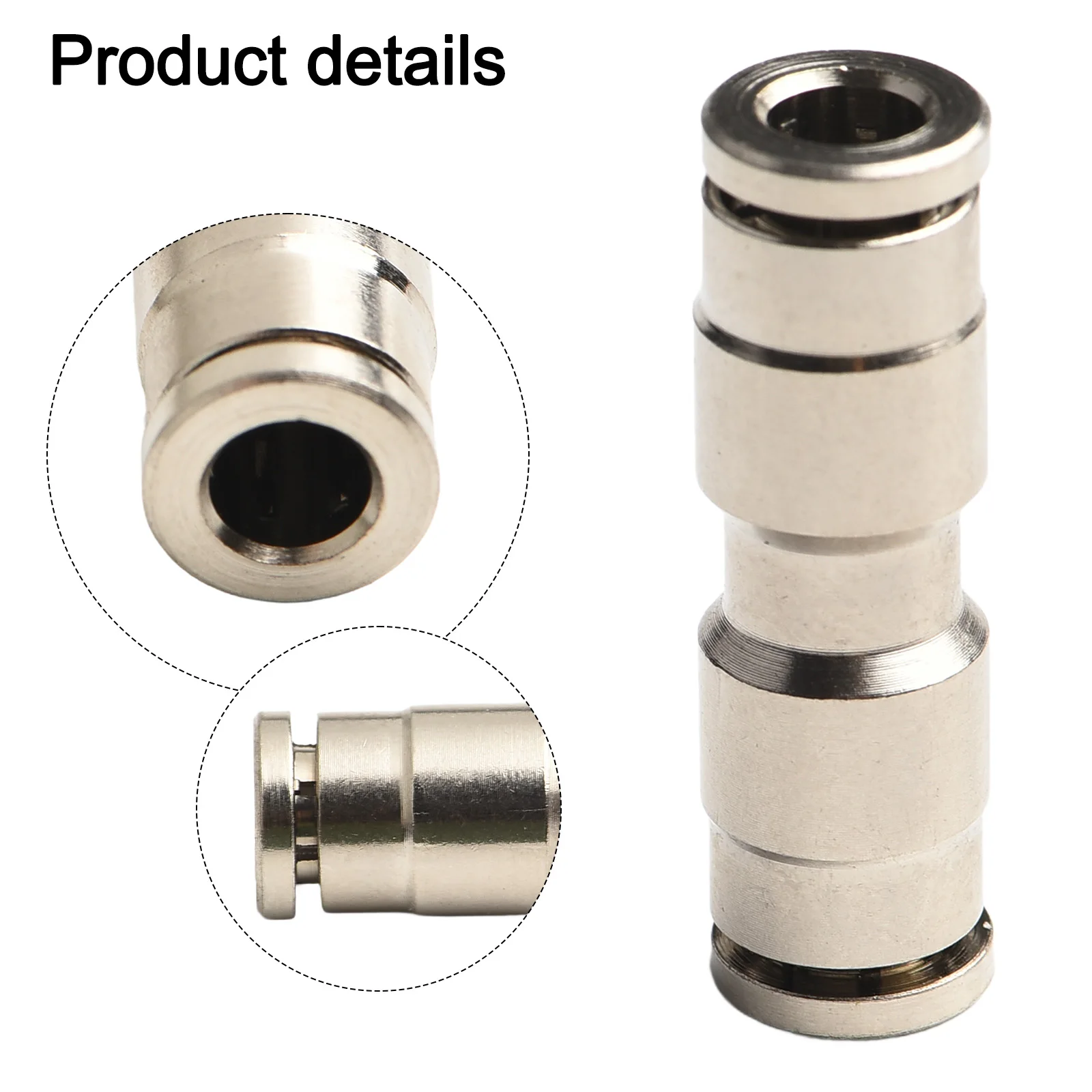 1pc Air Tube Nickel Plated Brass Fitting Hose Connector Metal Pneumatic Connection Home Hardware Tools Connector Accessories